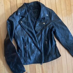 Bod & Christensen Fitted Black Leather Jacket Size L